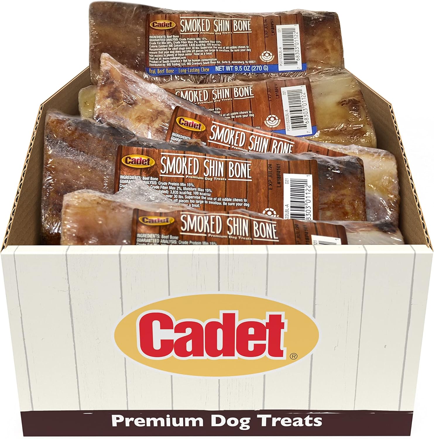 Cadet Smoked Shin Bone Display Large, 12 Count