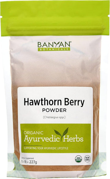 Banyan Botanicals Hawthorn Berry Powder - Certified Organic, 1/2  - Crataegus spp. - Helps to Maintain Cardiovascular Health