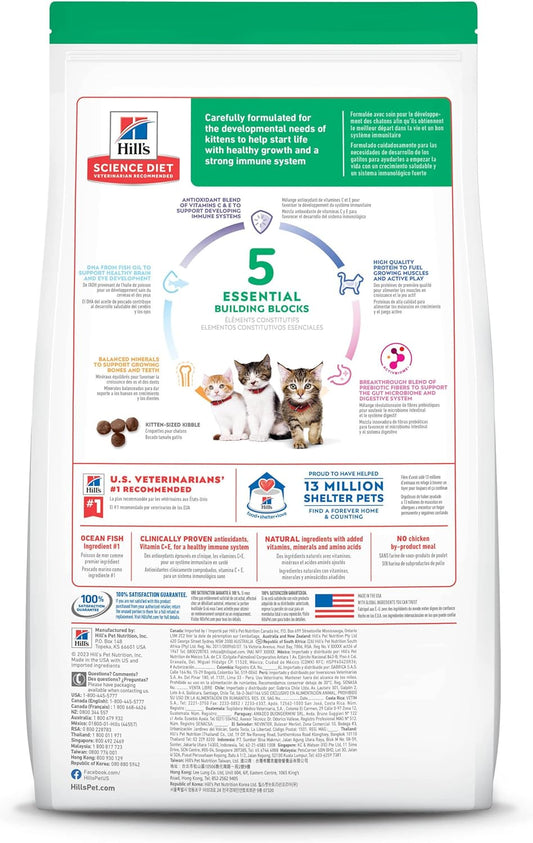 Hill'S Science Diet Kitten, Kitten Premium Nutrition, Dry Cat Food, Ocean Fish & Brown Rice, 3.5 Lb Bag