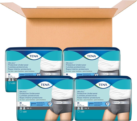 Tena Incontinence Underwear For Men, Maximum Absorbency, Proskin, Medium - 80 Count