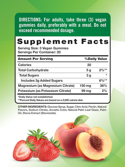 Nature'S Truth Potassium Magnesium Citrate Gummies | 60 Count | Vegan, Non-Gmo & Gluten Free Supplement