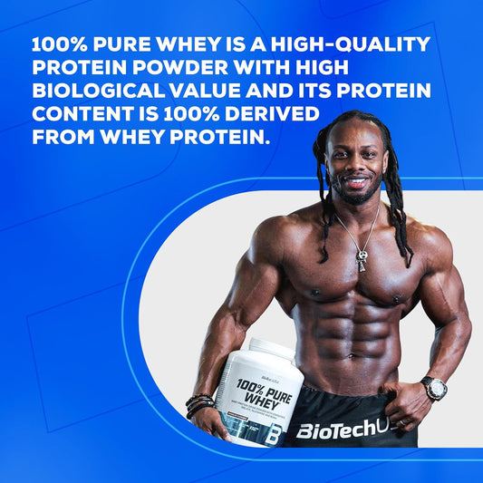 Biotechusa 100% Pure Whey | Protein Powder With Bcaa And Glutamine | Gluten-Free, Palm Oil Free | 21G Protein Per Serving, 454 G, Banana