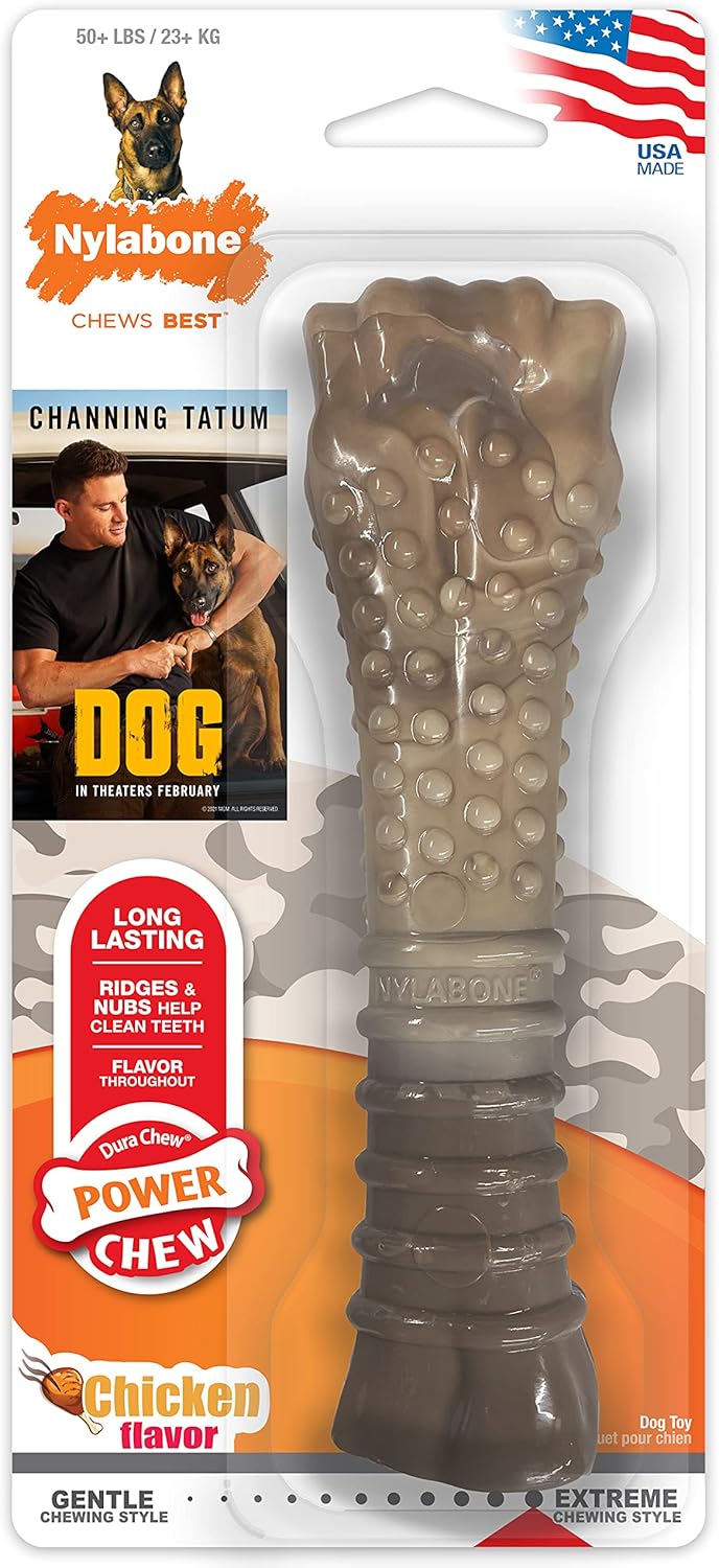 Nylabone Power Chew Camo Dog Toy - Dog Toys For Aggressive Chewers - Indestructible Dog Toys For Aggressive Chewers Large Breed - For Extra Large Dogs - Chicken Flavor X-Large/Souper - 50+ Lbs