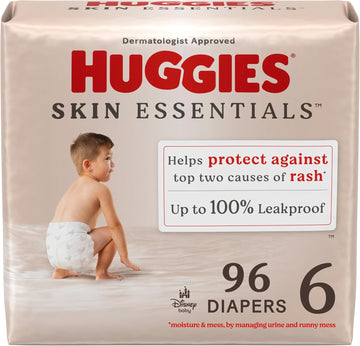 Huggies Size 4 Diapers, Skin Essentials Baby Diapers, Size 4 (22-37 Lbs), 52 Count