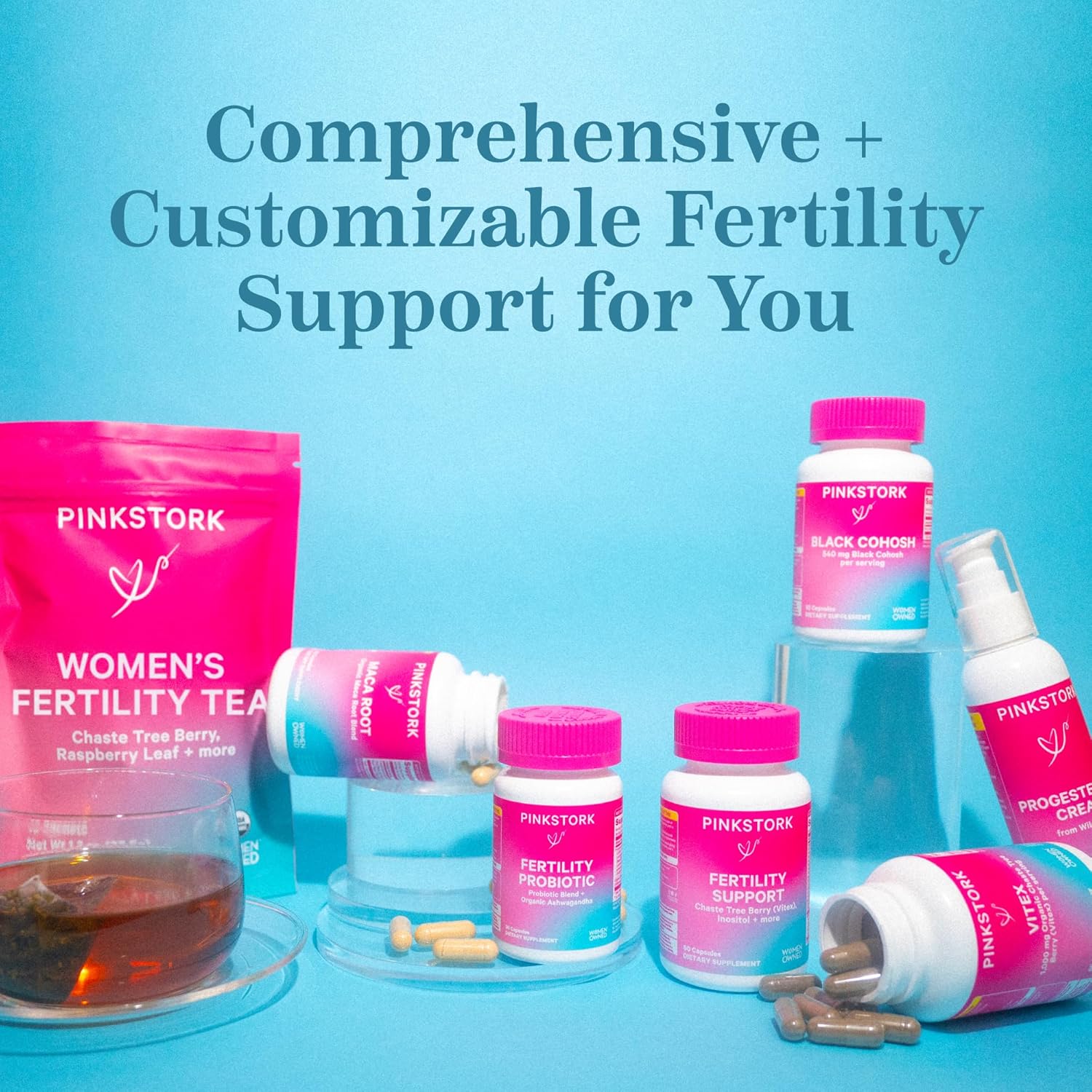 Pink Stork Fertility Support Probiotics for Women with Ashwagandha for Vaginal Health, Conception, pH Balance, Hormone Balance, and Gut Flora, Fertility Supplements for Women, 30 Capsules : Health & Household