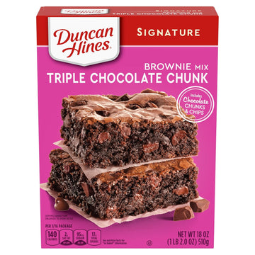 Duncan Hines Signature Triple Chocolate Chunk Brownie Mix, 18 Oz