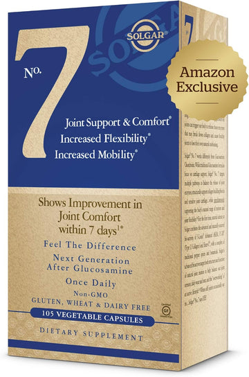 Solgar No. 7 - Joint Support And Comfort - 105 Vegetarian Capsules - Increased Mobility & Flexibility - Gluten-Free, Dairy-Free, Non-Gmo - 105 Count