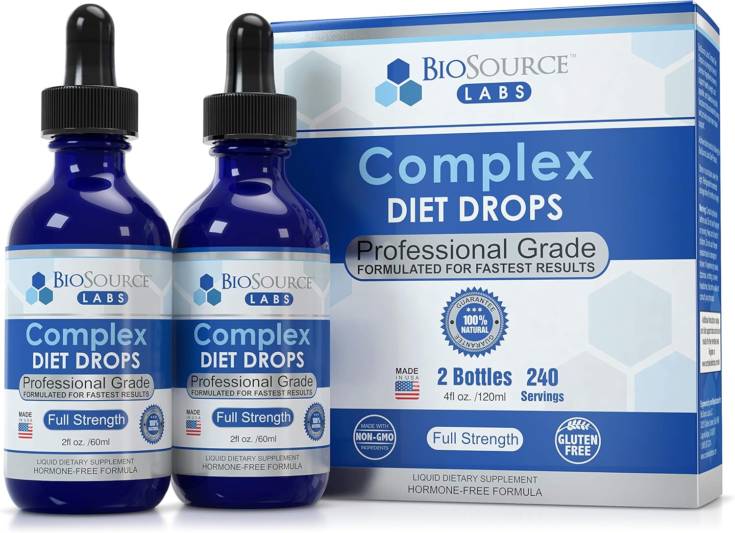 Complex Diet Drops – Best Natural Weight Management Drops For Men And Women (2 Bottle Pack) - 60 Day Supply