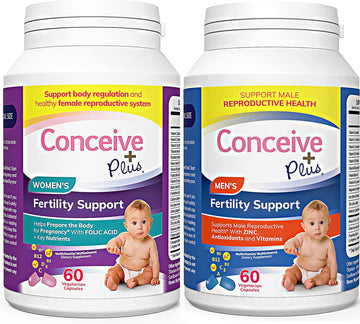 Conceive Plus His + Hers Fertility Supplements Prenatal Conception Vitamins Bundle For Couples Trying To Conceive