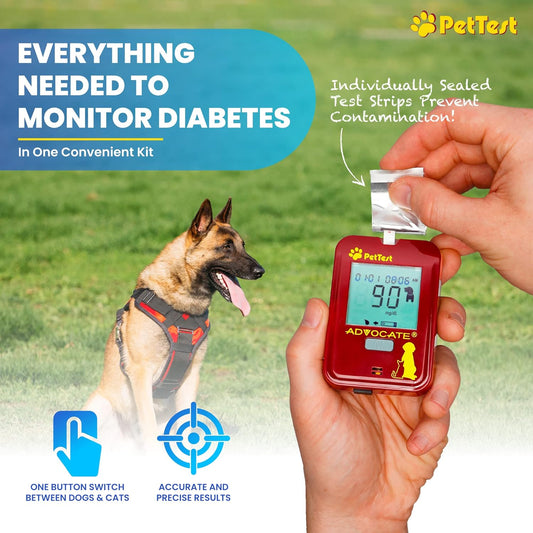 PetTest Painless Glucose Monitoring System for Dogs and Cats?PT-100G