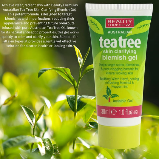 Australian Tea Tree Skin Clarifying Blemish Gel 30Ml (2 Pack) - Fast-Acting Acne Control Treatment For Clear Skin - Natural Anti-Blemish Cleanser With Tea Tree Oil