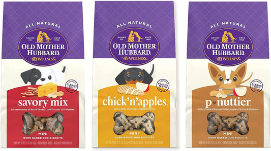Old Mother Hubbard Crunchy Classic Natural Mini Biscuits Variety Pack, 20-Ounce Bag (Pack Of 3) : Pet Supplies
