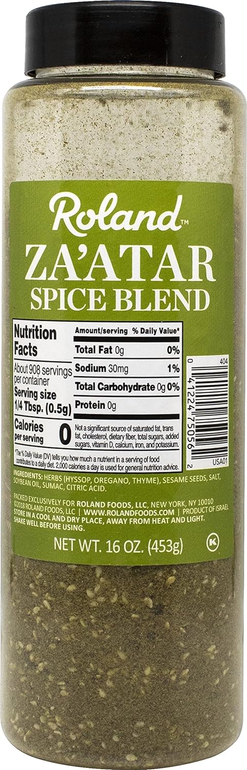 Roland Foods Za'atar Spice Blend, Specialty Imported Food, 16-Ounce Bottle