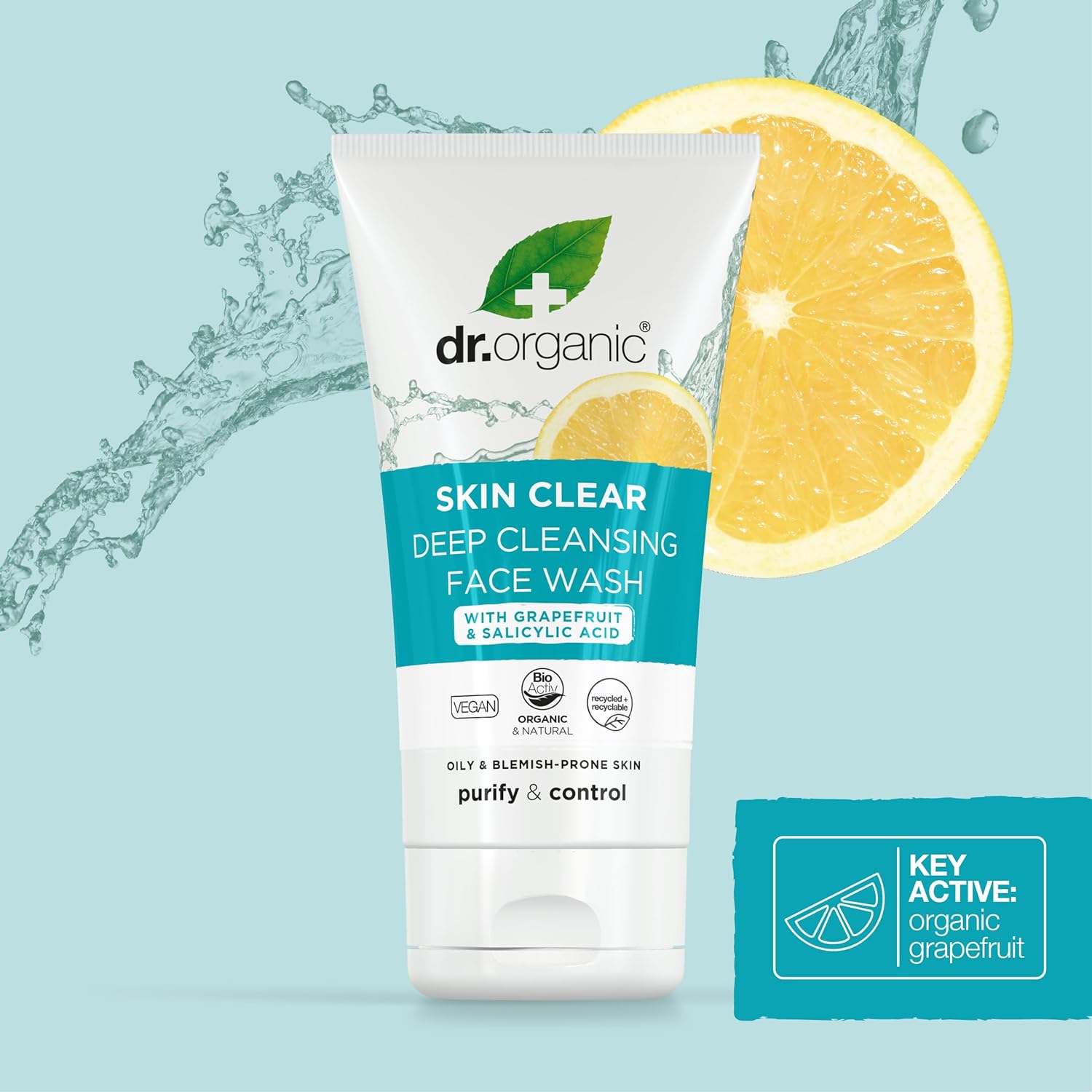 Dr Organic SkinClear Deep Pore Cleansing Face Wash 125ml : Beauty & Personal Care