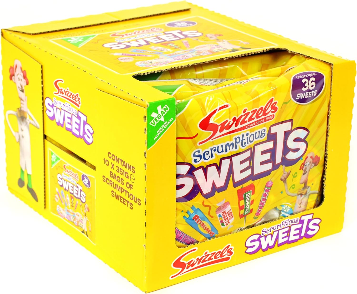 Swizzels Scrumptious Sweets Mixed Bag A Large Selection Of Mouthwatering Chewy Sweets And Lollipops Vegan Friendly Multipack 12X 351G Bags
