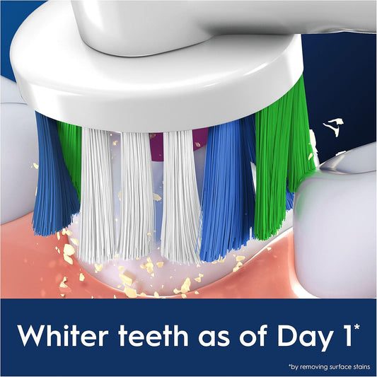 Oral-B Pro 3D White Electric Toothbrush Head, Oral B Electric Toothbrush Heads, X-Shaped Bristles And Unique Polishing Cup For Teeth Whitening, Pack Of 8 Replacement Toothbrush Heads