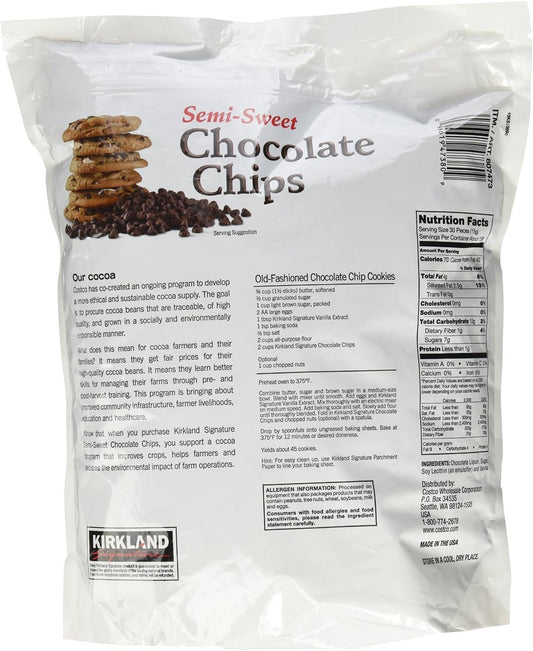 Kirkland Semi Sweet Chocolate Chips 1 X 2.04Kg