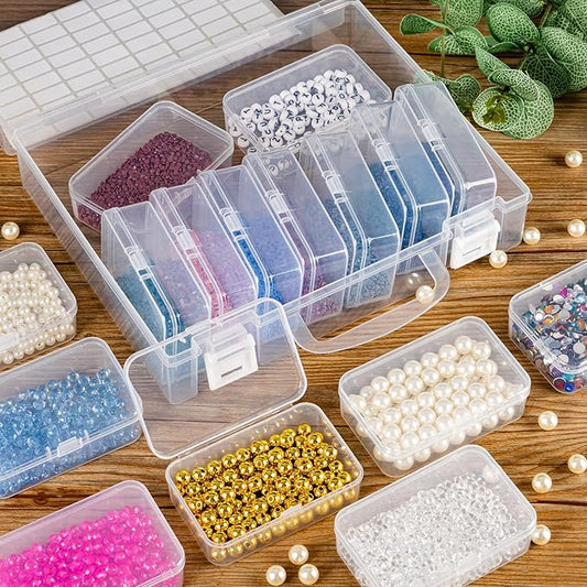 Bead Organizer Box, 16 Slots Diamond Painting Bead Storage Containers, Diamond Painting Art Accessories Boxes Craft Bead Storage Box Organizer Bead Organizers and Storage for Rhinestones (1 Pack)
