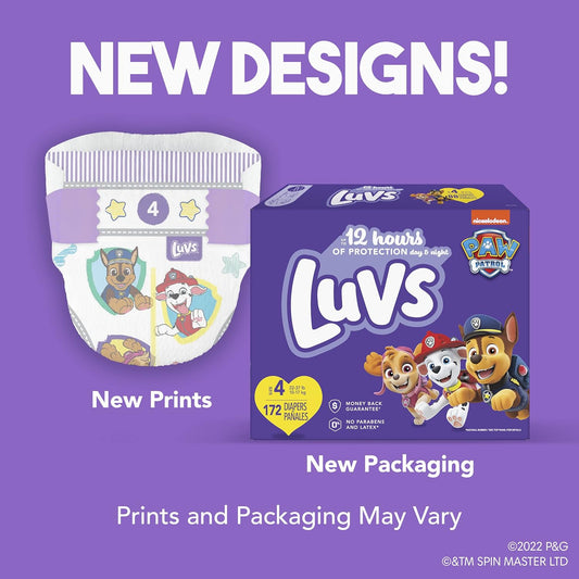 Luvs Diapers - Size 2, 108 Count, Paw Patrol Disposable Baby Diapers