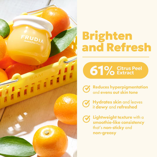 Frudia Citrus Brightening Face Cream, Vitamin C Korean Face Moisturizer W/61% Mandarin Peel Extract, Melazero & Vitamin C For Radiant Skin (0.35 Fl Oz)