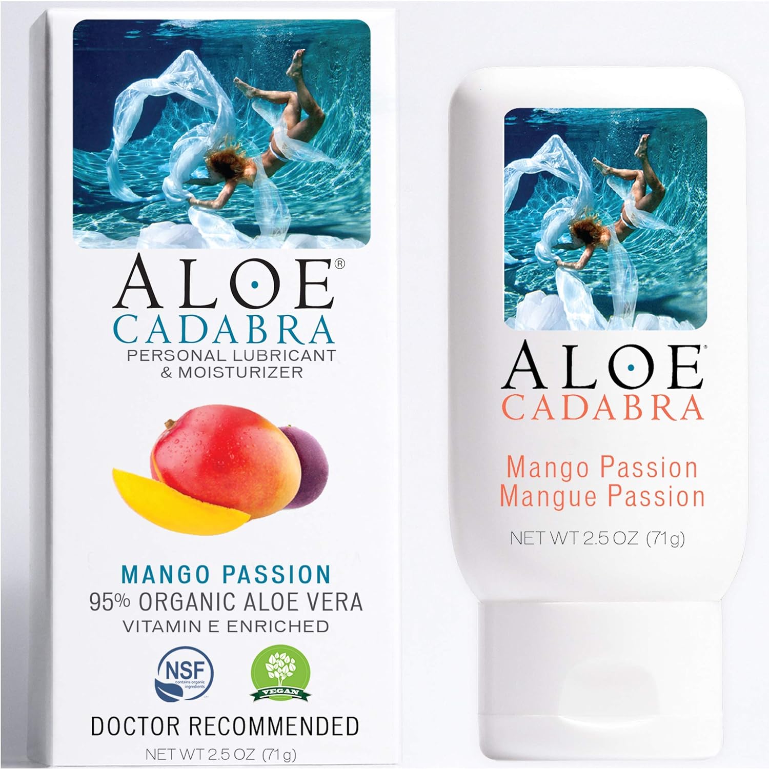 Aloe Cadabra Flavored Personal Lubricant Organic Passion Lube for Women, Men & Couples, Mango Passion 2.5 Ounce (Pack of 5) : Health & Household