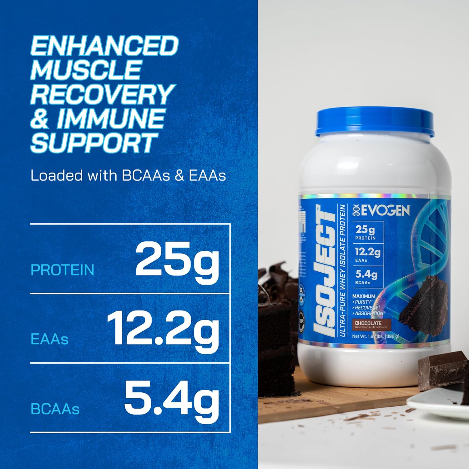 Evogen Isoject - Whey Protein Isolate | Ultra-Pure Whey Protein Powder With Ignitor Enzymes, Bcaas, And Eaas | Enhanced Absorption & Recovery | Chocolate Peanut Butter | 25 Servings : Health & Household
