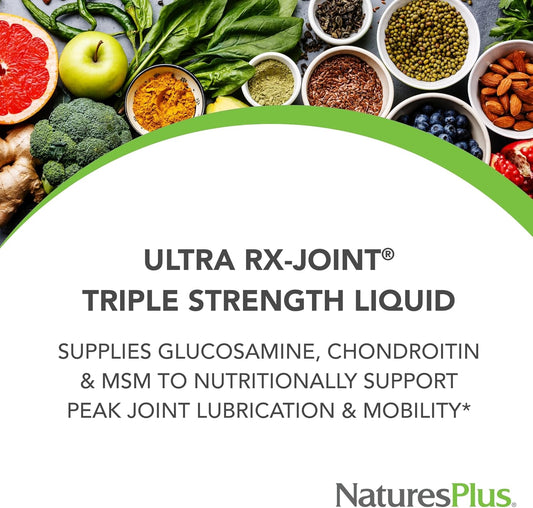 Natures Plus Ultra Rx-Joint Triple Strength Liquid - 30 Fl Oz - Mixed Berry Flavor - With Glucosamine, Chondroitin, Collagen & Msm - Gluten Free - 30 Servings
