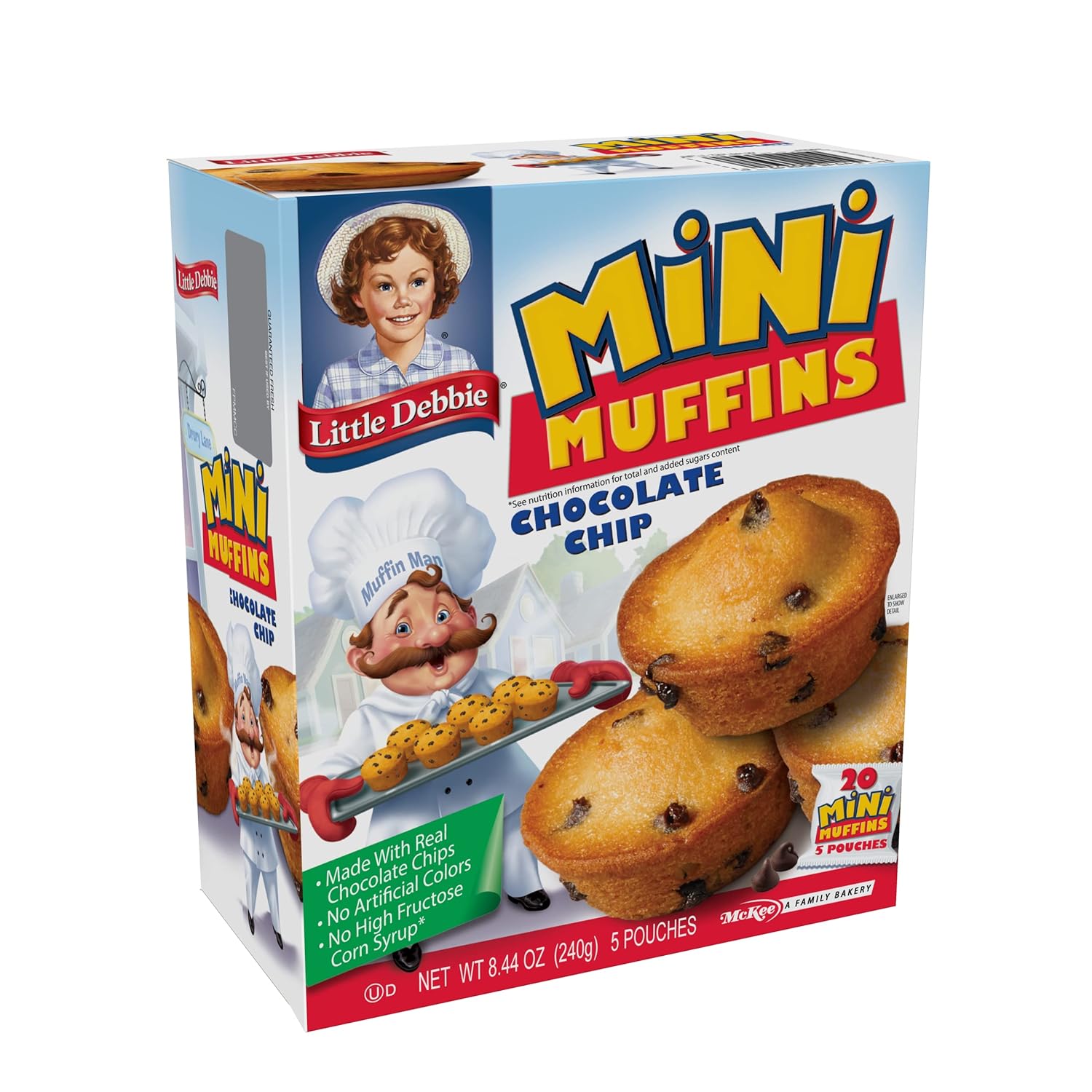 Little Debbie Chocolate Chip Mini Muffins, 40-1.7 Oz Pouches (8 Boxes)