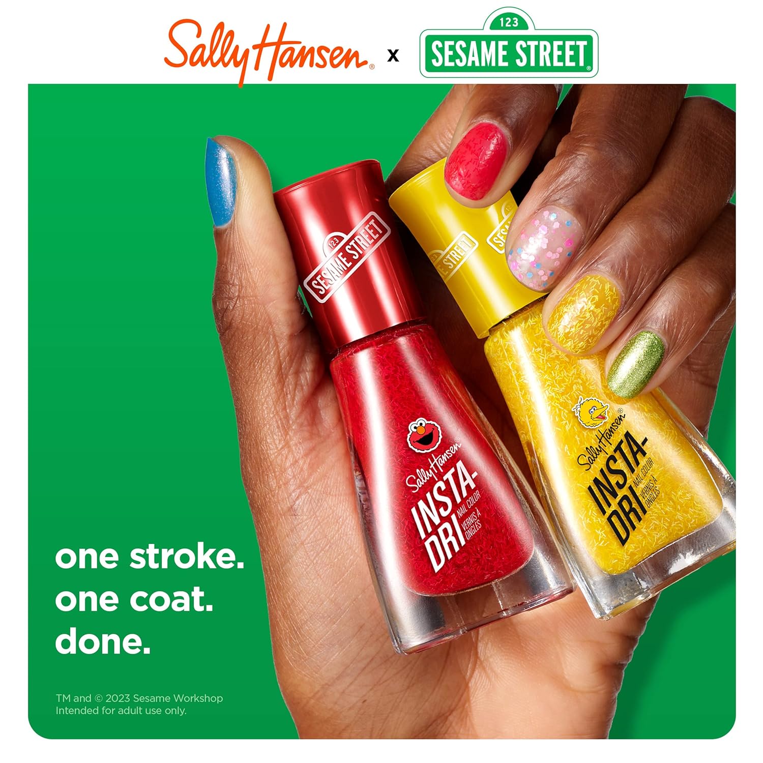 Sally Hansen Insta-Dri - Sesame Street Collection - Nail Polish - 1 Polish, Ah Ah Ah - 0.31 fl oz : Beauty & Personal Care