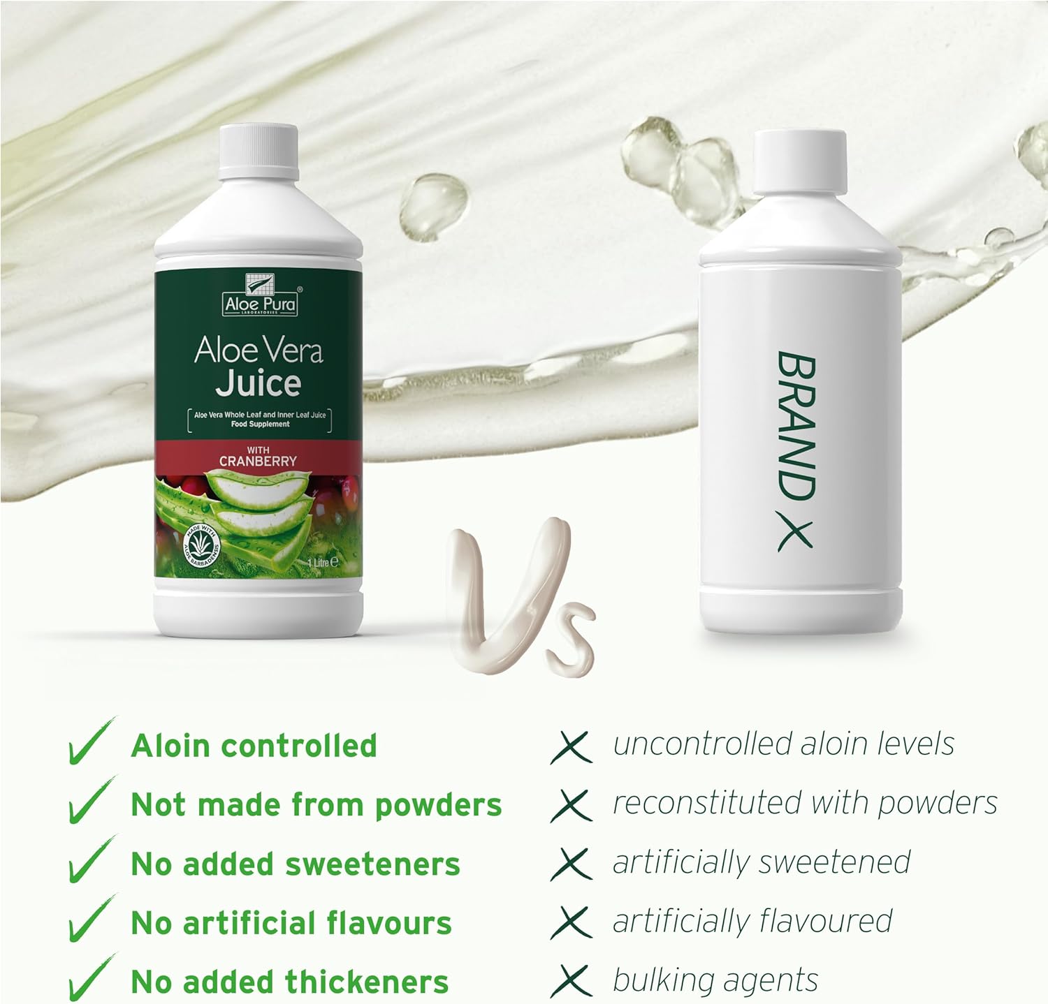 Aloe Pura Aloe Vera Juice with Cranberry, Natural, Vegan, Cruelty Free, Food Supplement, 1ltr : Amazon.co.uk: Grocery