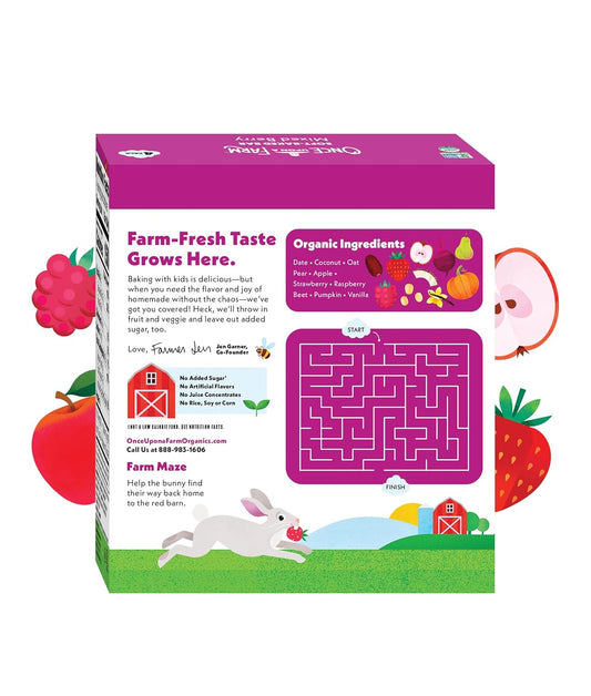 Once Upon A Farm Organic Soft Baked Kids' Bars, Mixed Berry | 8 Boxes, 32 Total Bars