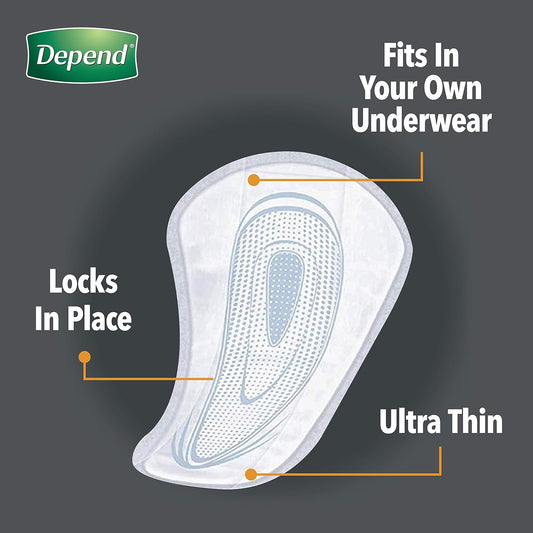 Depend Incontinence Shields For Men, Light Absorbency, 58 Count, Packaging May Vary