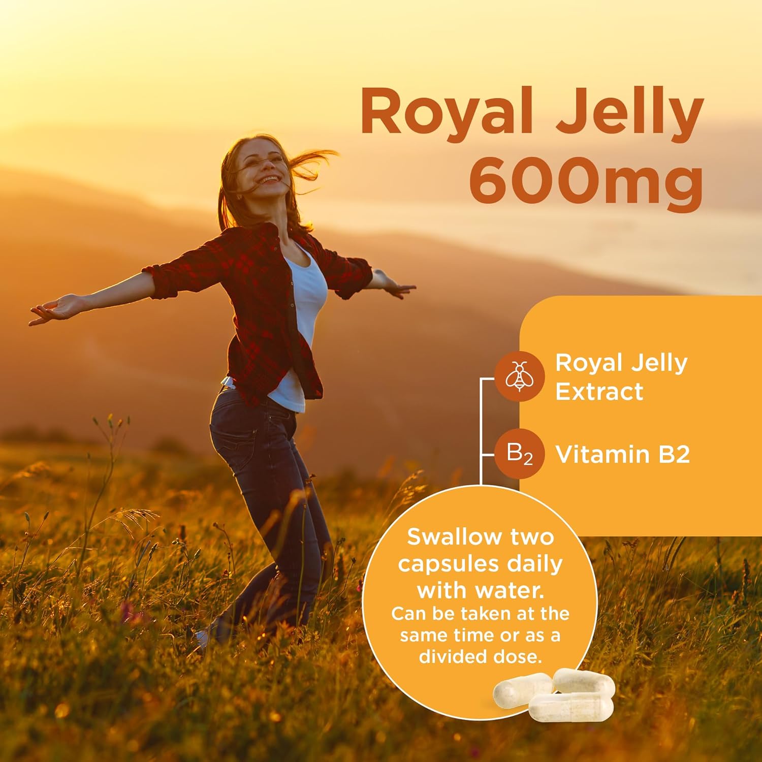 Healthspan Royal Jelly 600mg (90 Capsules) | Reduce Tiredness & Fatigue | Added Vitamin B2 to Support Energy Levels & Protect Against Oxidative Stress | Minimum 6% HDA | Fatty Acids | Vegetarian : Amazon.co.uk: Health & Personal Care