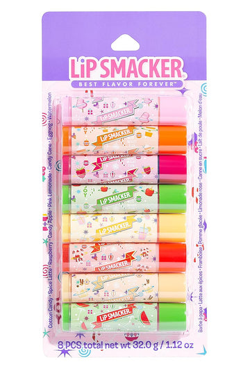 Lip Smacker Holiday Original & Best - 8 Moisturizing Lip Balms, Hydrating & Protecting, Fun Assortment - Vegan - Holiday Original & Best