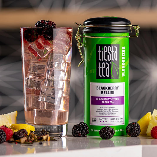 Tiesta Tea - Blackberry Bellini | Blackberry Citrus Green Tea | Premium Loose Leaf Tea Blend | Medium Caffeinated Green Tea | Make Hot Or Iced Tea & Brews Up To 50 Cups - 5 Ounce Refillable Tin