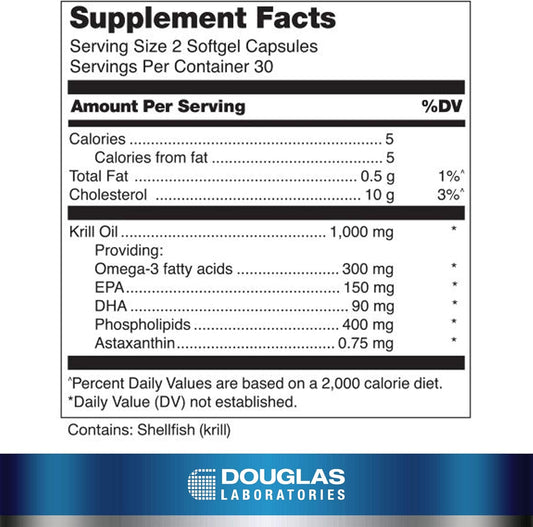 Douglas Laboratories Krill Oil | Supports Cognitive, Heart And Joint Health | 60 Softgels