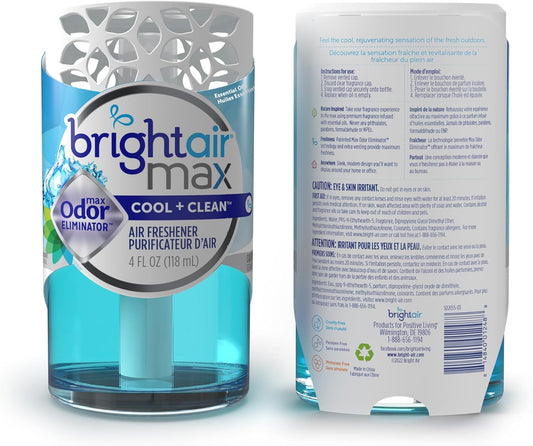 Bright Air Max Odor Eliminator Air Freshener, Cool & Clean, 4 oz, 6 Pack