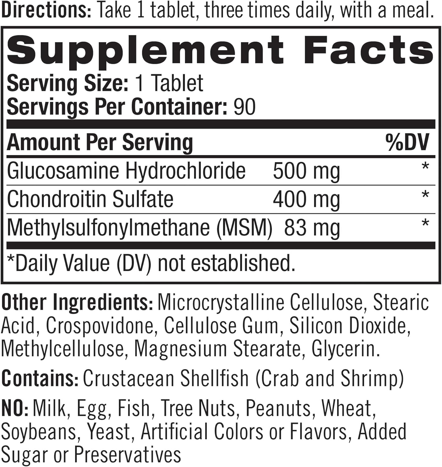 Natrol Glucosamine, Chondroitin and MSM, Joint Mobility, Tablets, 90 Count (Pack of 12) : Health & Household