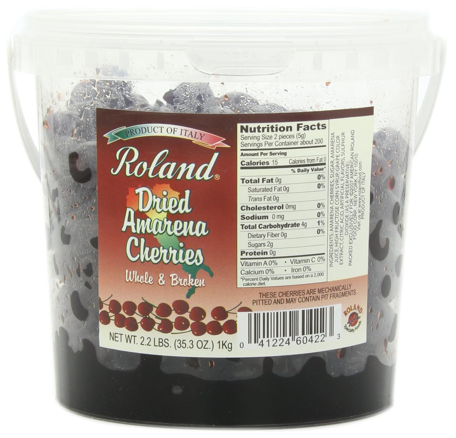 Roland Cherries, Dried Amarena In Syrup, 35.3 Ounce