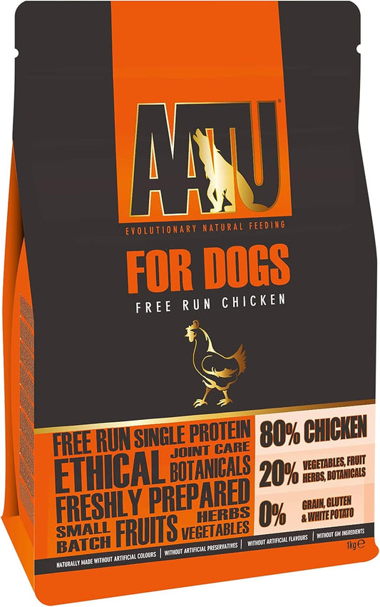 AATU Dog Dry Dog Food, Chicken, High Protein, Grain Free Recipe, No Artificial Ingredients, Pack of 6 x 1Kg?ACKG1