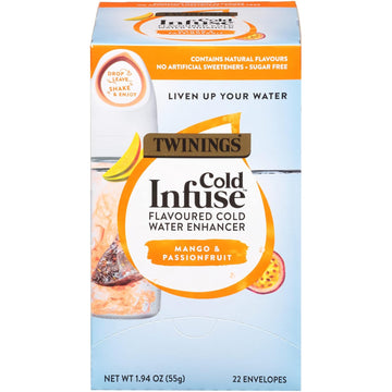 Twinings Cold Infuse Flavored Water Enhancer, Mango & Passionfruit, Orange, 22 Count (Pack Of 1), Enjoy Hot Or Iced