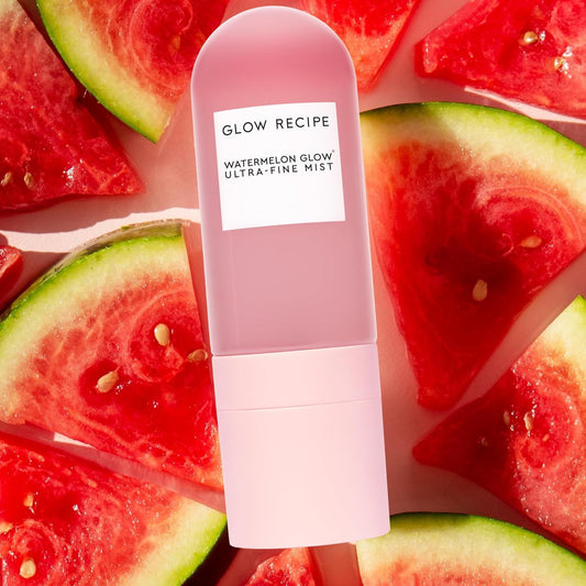 Glow Recipe Watermelon Glow Ultra-Fine Facial Mist Spray - Hyaluronic Acid Face Mist For Fresh + Glowing Skin - Hydrating Face Mist With Hibiscus Aha + Vitamin E - Watermelon Glow Face Spray (2.5 Oz)