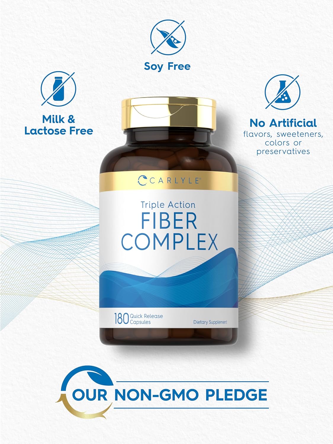 Carlyle Fiber Complex | 180 Capsules | Non-GMO Supplement | Triple Action Fiber : Health & Household