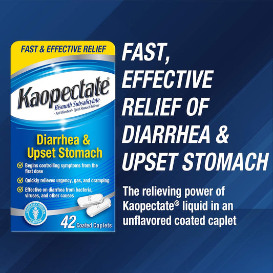 Kaopectate Multi-Symptom Anti-Diarrheal& Upset Stomach Reliever, 42 Caplets