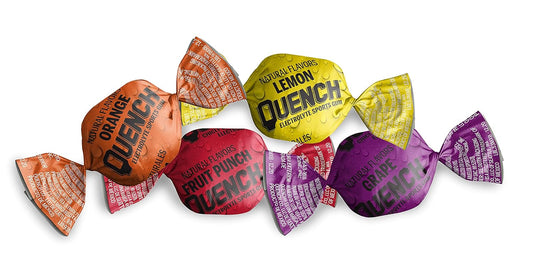 Quench Gum Bottle, Electrolytes Chewing Gum For Athletes And Sports Trainers, New Assorted Fruity Flavors, 8 Ounce, 50 Pieces
