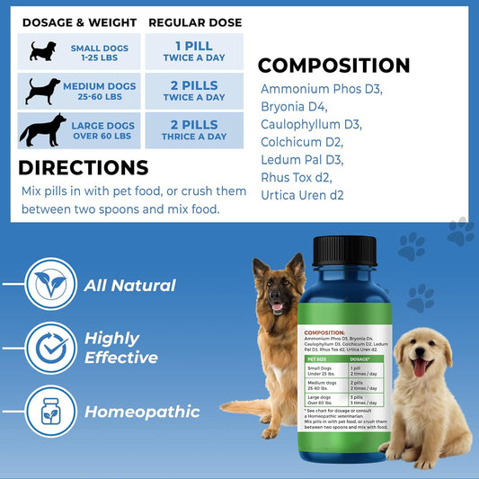 Walk-Easy Extra Strength Dog Joint Supplement – Natural Arthritis Pain Relief and Anti Inflammatory – Great for Large and Small Breeds - Easy to Use, no Taste or Smell (180 Pills) (1 Pack)