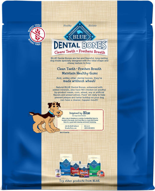 Blue Buffalo Dental Bones Regular Natural Dental Chew Dog Treats Bag Jumbo Pack