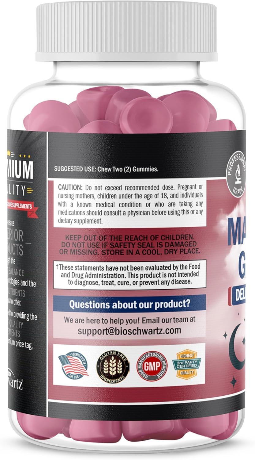 Sugar Free Magnesium Gummies (30 Servings) Berry Flavored Magnesium Citrate Supplement Supports Healthy Nerves Muscles Energy Calm Mood and Sleep for Adults and Kids (Vegan Safe, Non GMO, 60 Gummies) : Health & Household