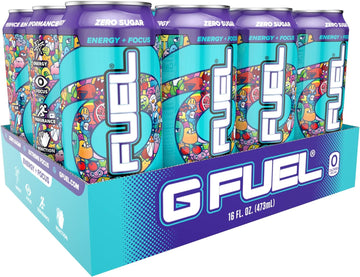 G Fuel Clickbait Energy Drink, Sugar Free, Healthy Drinks, Zero Calorie, 300 Mg Caffeine Per Carbonated Can, Cherry Pomegranate Fruit Flavor, Focus Amino, Vitamin + Antioxidants Blend - 12 Pack