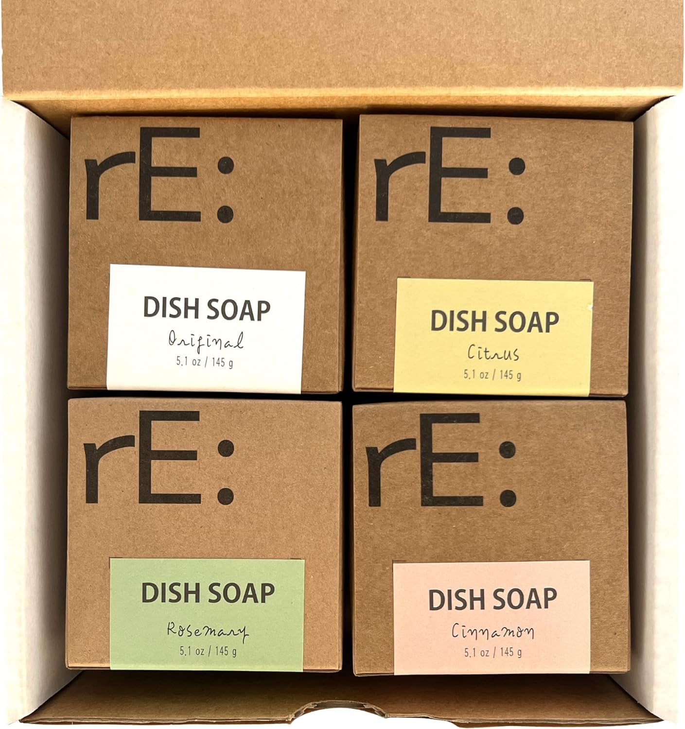 rE: Eco-Friendly Dish Soap Bars with Loofah Holder - Clean Dishes, Clean Planet, Tough on Grime, Gentle on Hands - Assorted